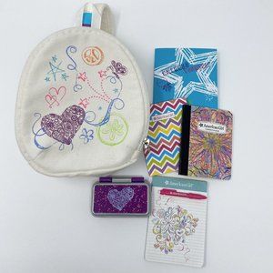 Retired!! American Girl Doodle Backpack Set Pencil Box Pen Folder Notebook